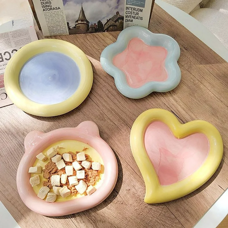 

Керамическая миска для кошек, милая миска для домашних животных с ручной росписью, непромокаемая миска для кормления собак, модная миска для питья, товары для домашних животных