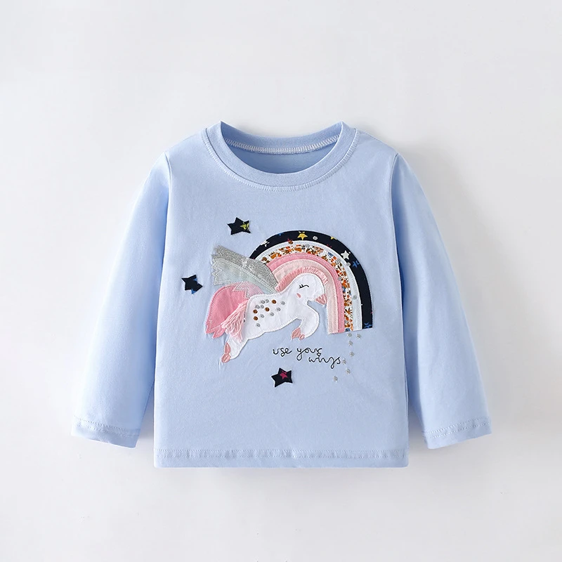 Весенняя однотонная хлопковая одежда для маленьких девочек детский топ с