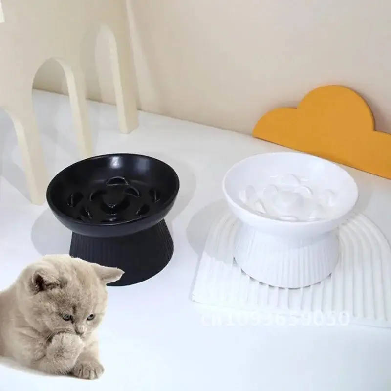 Миска для корма кошек керамическая миска маленьких собак медленная еда