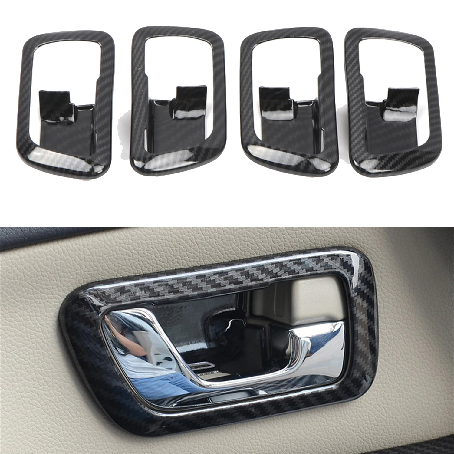 4 шт., карбоновые накладки на дверные ручки для Mitsubishi Pajero V80, V93, V95, V97, V98, 2007-2021ABS