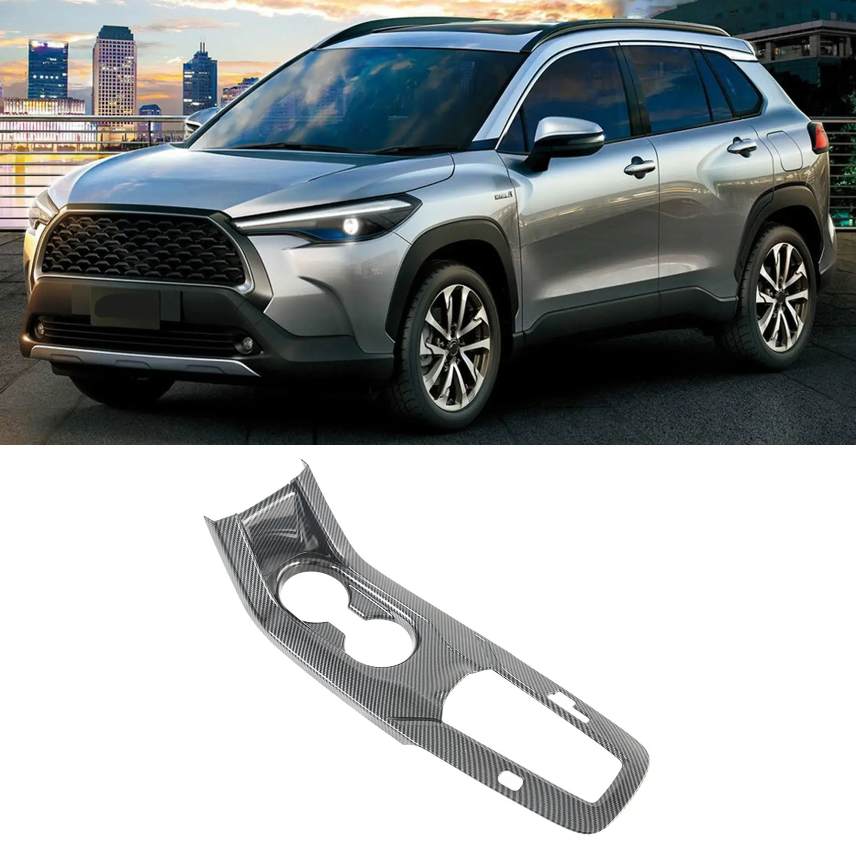 

Car ABS Carbon Fiber Gear Shift Panel Frame Cover Decoration for Toyota Corolla Cross 2020