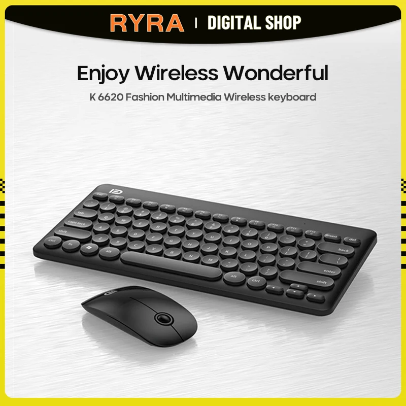 

RYRA Wireless Keyboard Silent Full-size Wireless Keyboard And Mouse Combo 2.4G Photoelectric For Notebook Laptop Desktop PC