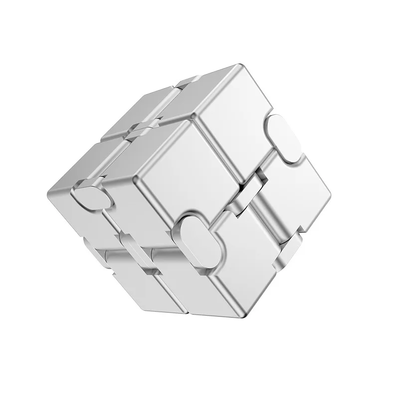 Metal Infinity Cube Anti Stress Aluminum Alloy Easy Play Office Flip Cubic Fidget Toy Gift for Kid Adults Autism Anxiety Relief enlarge