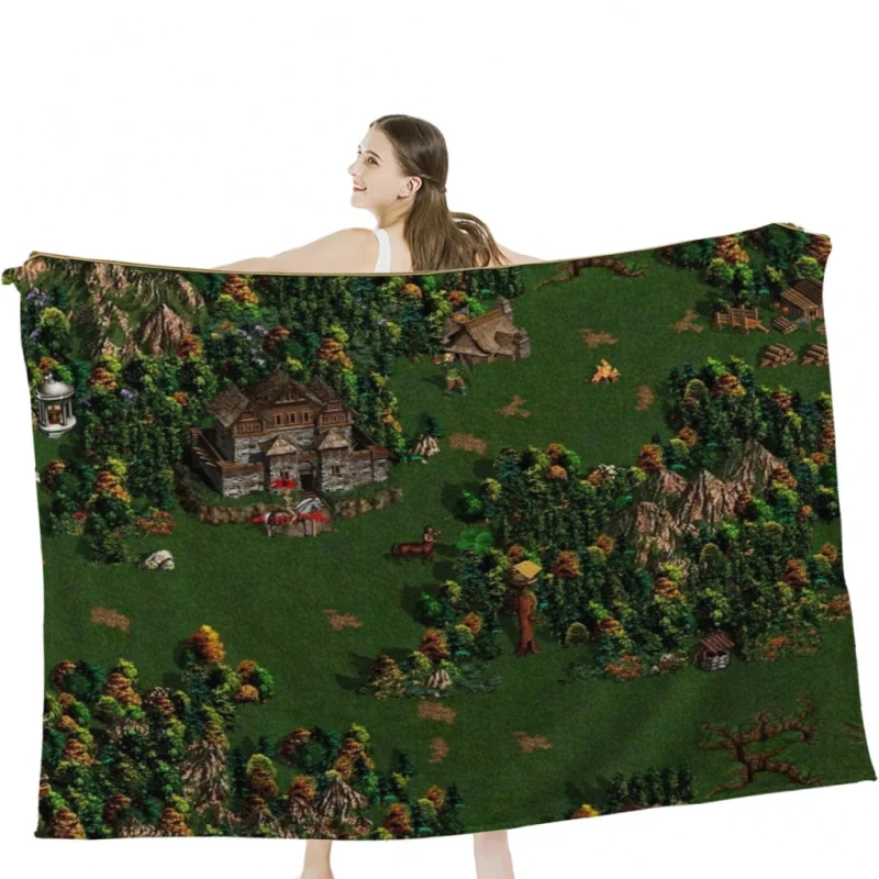 

Heroes of Might and Magic III Upscaled screenshot Throw Blanket Airplane Travel Decoration Soft Warm Bedspread