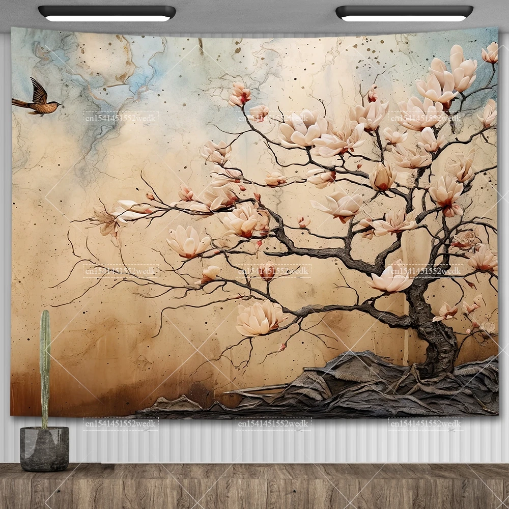 

Акварель, искусственная подвеска на стену, Подсолнухи, цветочный гобелен, птицы, эстетика гостиной, гобелен с изображением деревьев, гобелены с принтом