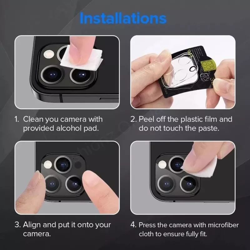 4Pcs Camera Tempered Glass For iPhone 13 12 11 Pro Max Screen Protector iPhone 11 12 13 Mini Len Lens Film