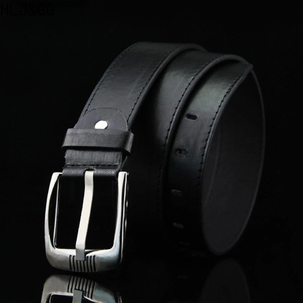 HLJ&GG Classic Versatile PU Leather Belt for Man Business Social Man's Pin Buckle Waistband Fashion Homme Jeans Pants Belt New