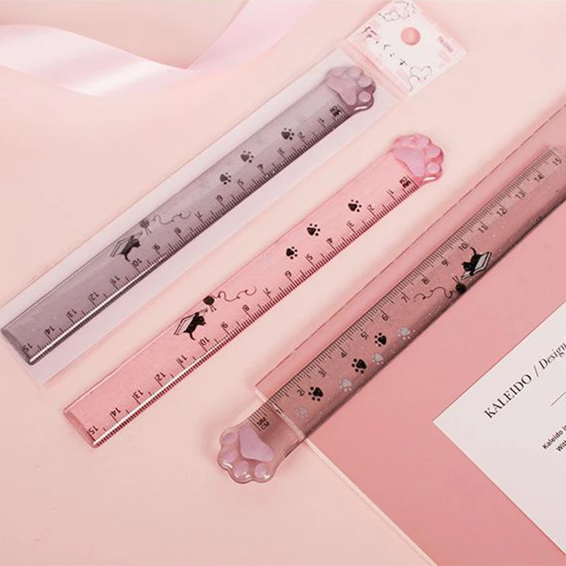

Clear Acrylic Straight Ruler 15cm Plastic Ruler Creative Scale Ruler for Students Math Drawing Tool for Engineers Kids H8WD