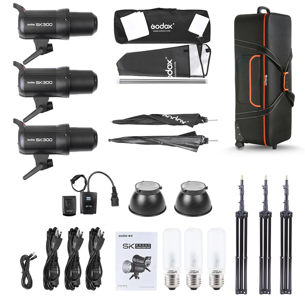 

Прямая Заводская поставка, профессиональная студийная стробоскопическая вспышка SK300II 300WS, студийная мини-вспышка, лампа для фотосъемки, всп...