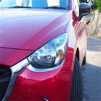 car styling abs chrome head light front lamp eyebrow cover trim strips decoration 2pcs fit for mazda 2 demio 2015 2016