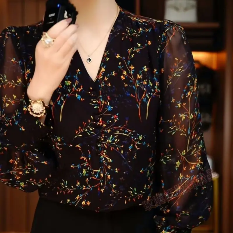 Женская рубашка с V-образным вырезом в западном стиле