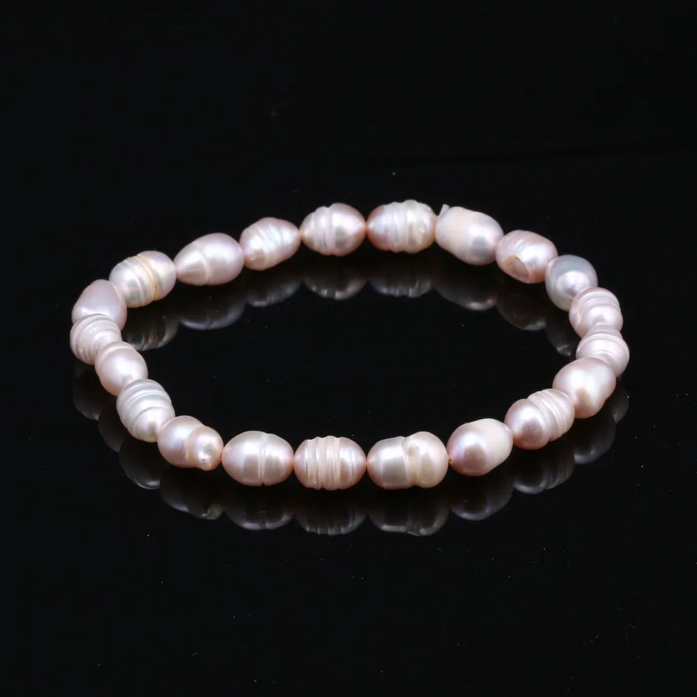 Оптовая продажа жемчужный браслет в форме риса пресноводное культивирование