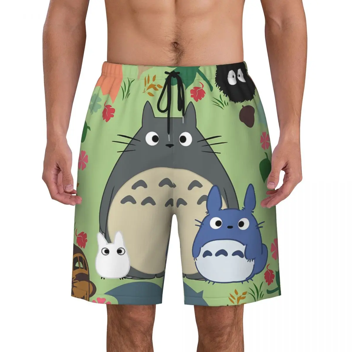 

Custom My Neighbor Totoros Swim Trunks Mens Quick Dry Board Shorts Creatures Spirits Swimwear Suits Boardshorts