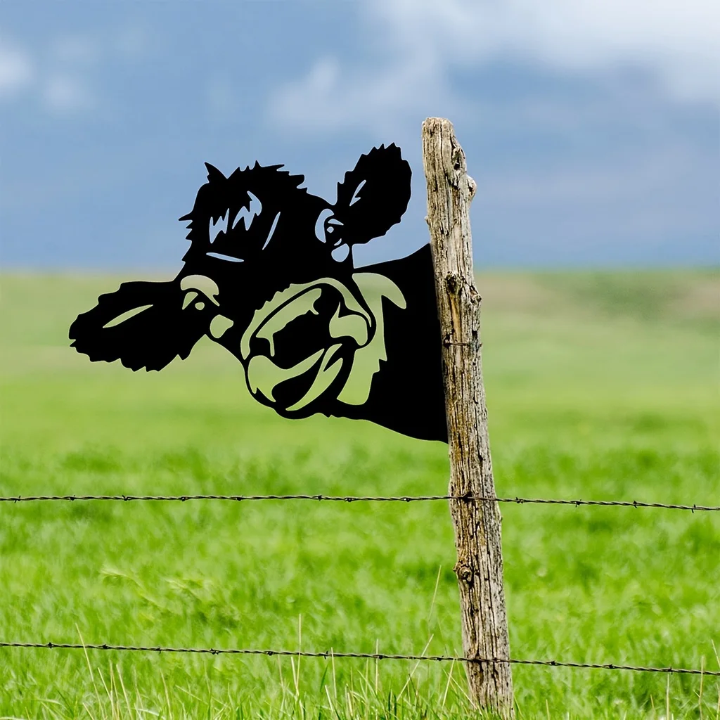 Придайте очарование фермерскому саду с этим украшением в форме коровы железная