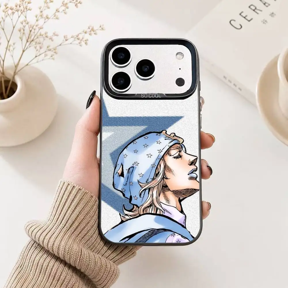 Фото Чехол для телефона Johnny Joestar J-Jojo Anime для iPhone 17, 16, 15, 14, 13, 12, 11 Plus, Pro Max, XS, цветной серебристый чехол-накладка №4
