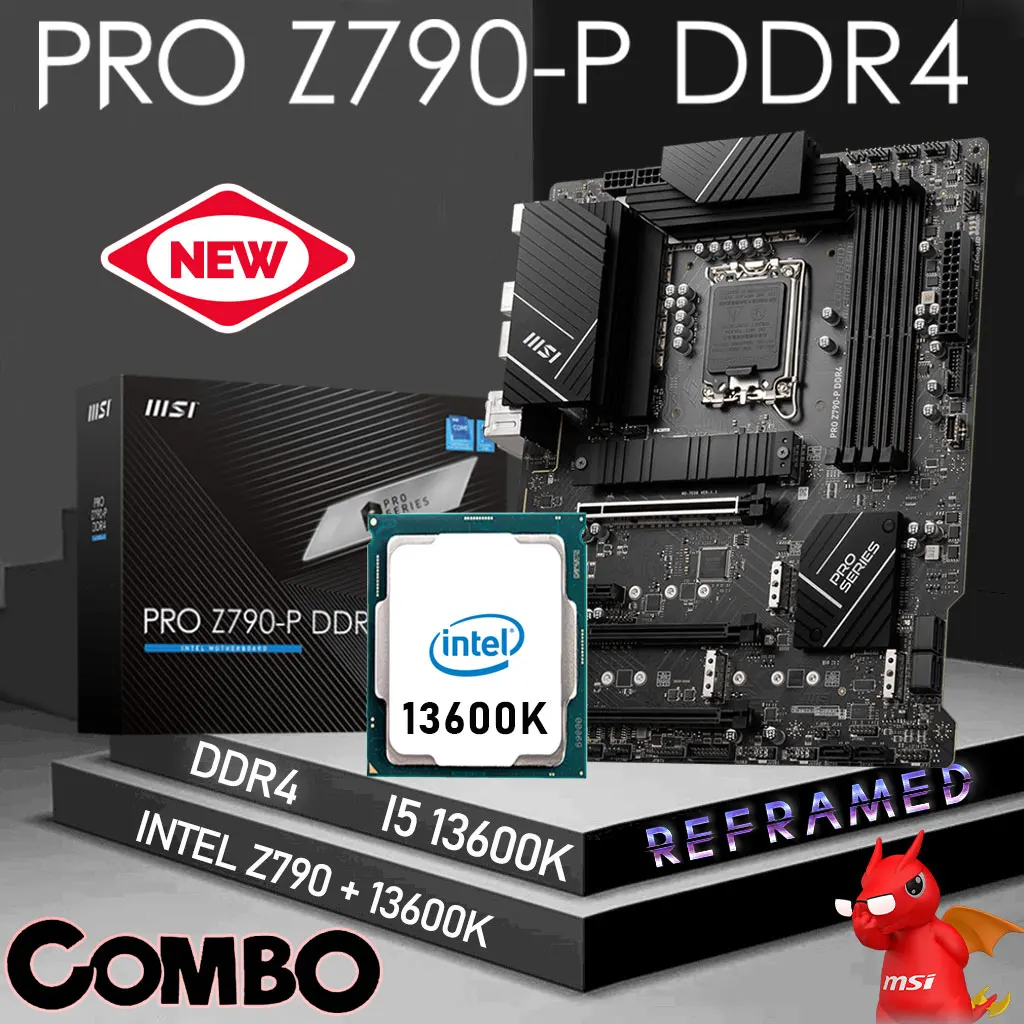 

MSI PRO Z790-P DDR4 LGA 1700 Motherboard i5 13600K CPU Intel 13th Gen Core i5 13600K Processor Kit Intel Z790 Mainboard Combo
