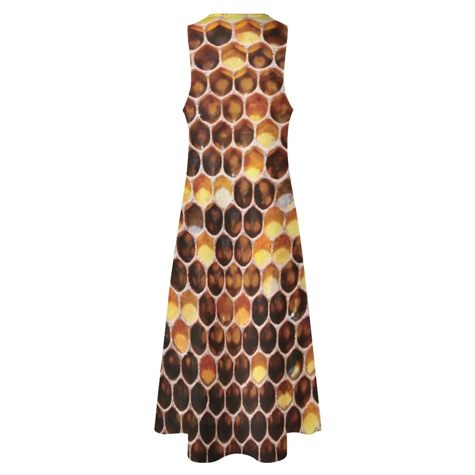 Длинное платье с сотовым принтом Длинные платья вуаллю Женское Платье