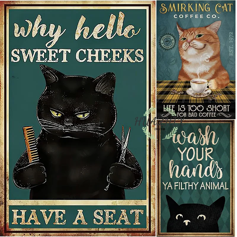 

Vintage Kraft Paper Mental Black Cat Poster Your Butt Napkins Posters Prints My Lord Wall Picture Funny Bathroom Canvas Painting