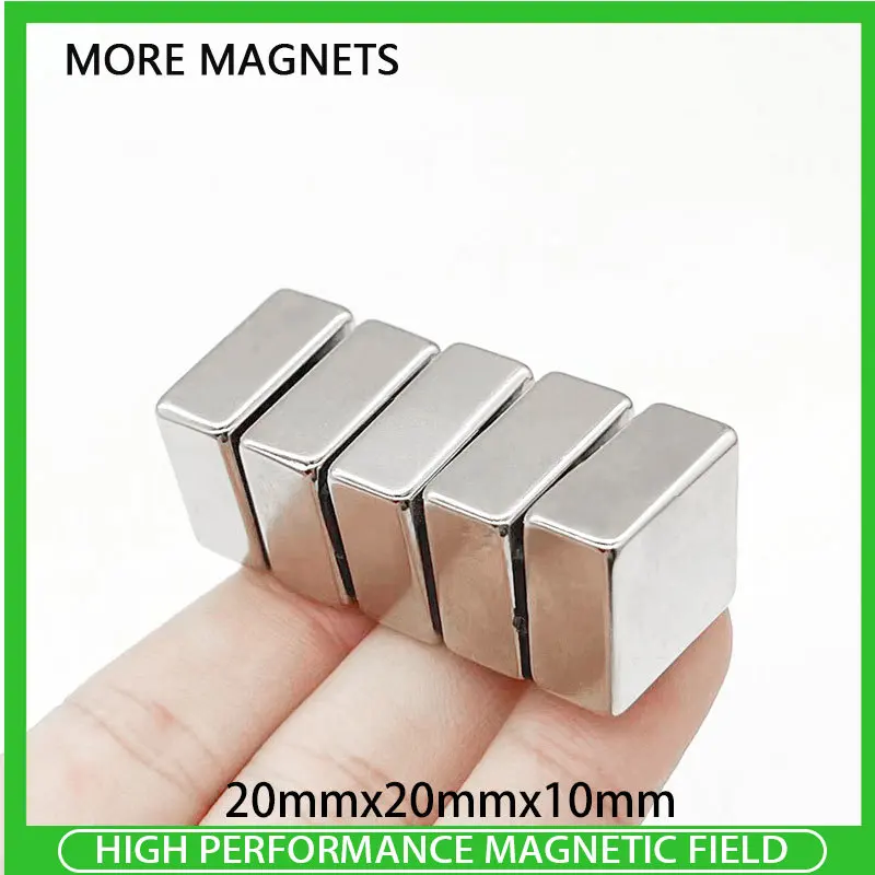 

1~15PCS 20x20x10mm Neodymium Magnet 20mm x 20mm x 10mm N35 NdFeB Block Super Powerful Strong Permanent Magnetic Imanes