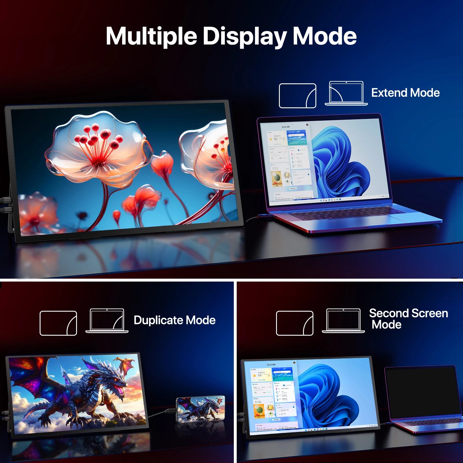 UPERFECT UBox T118 18.4 Портативные мониторы 4K игровые дисплеи 60 Гц USB C HDMI для PS5/4