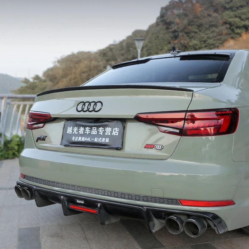 Спойлер S-line для Audi A4 B9 S4 2017 2018 2019 2020 2021 S Стиль Настоящее углеродное волокно задний