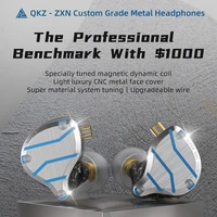 qkz zxn metal earphone 3 5mm 4ba1dd bass hifi wired headphones with mic noice cancelling in ear headset monitor earbuds