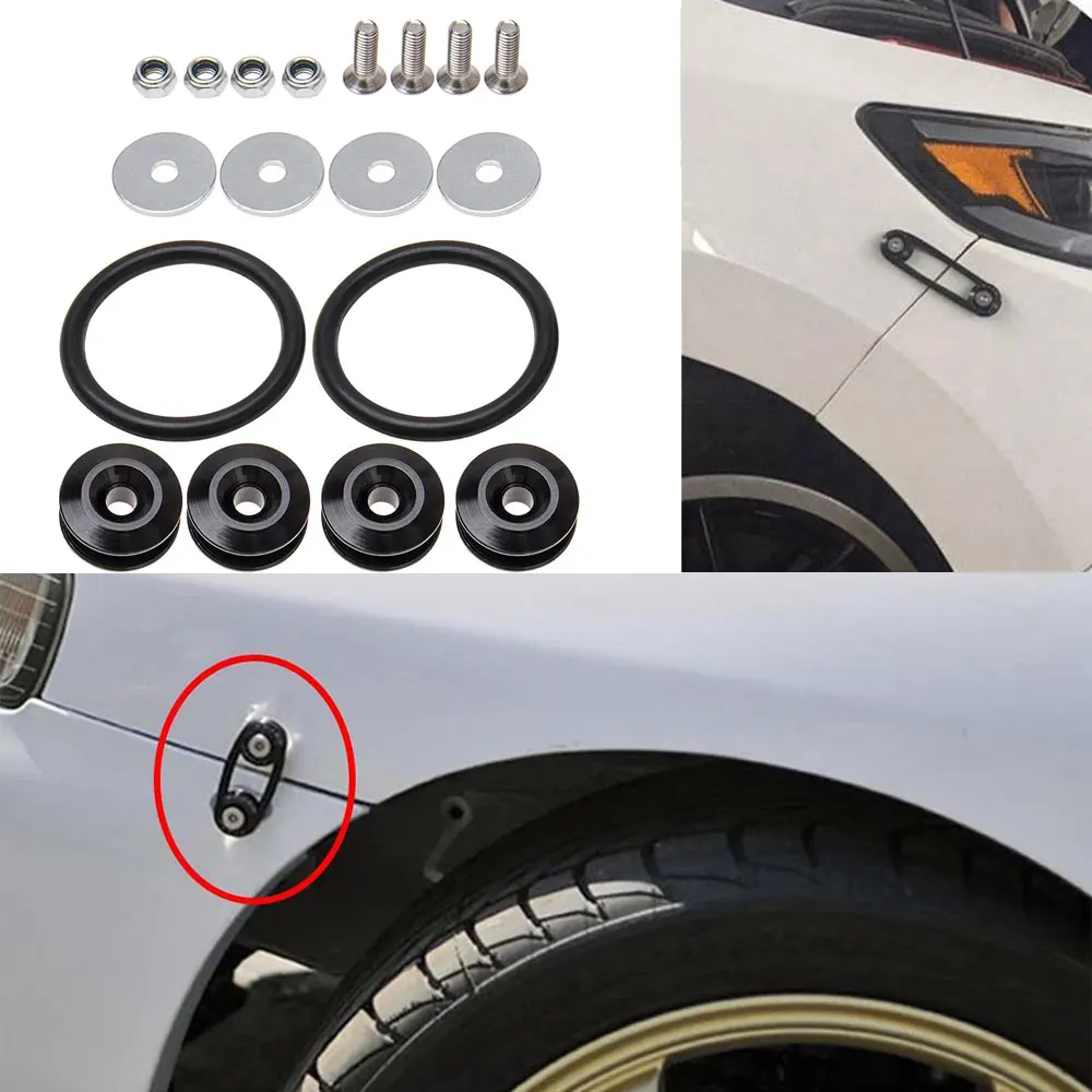 

10pcs Car Modified Hex Fasteners Fender Washer Bumper Aluminum Fender Washers and M6 Bolt for Honda Engine Concave Screws