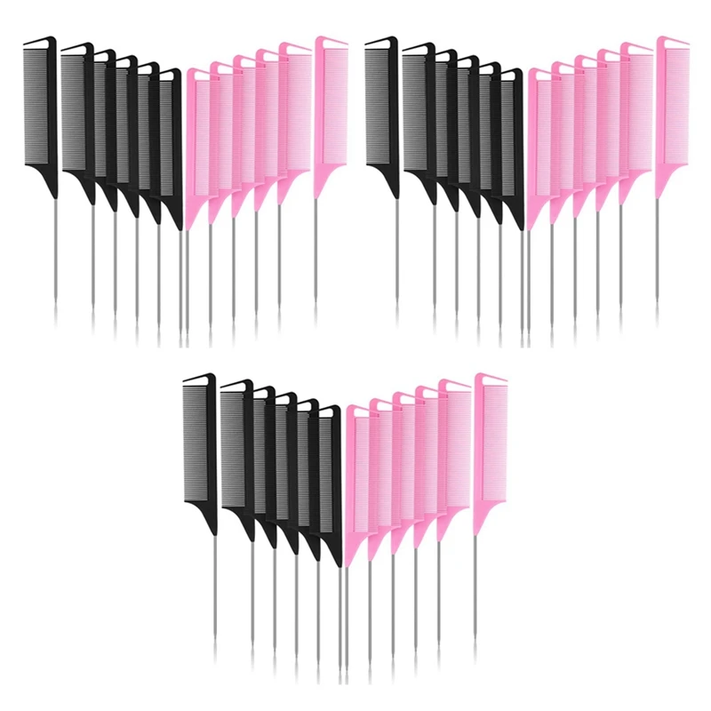 

36 Pieces Parting Comb For Braids, Teasing Combs With Stainless Steel Pintail For Hair Styling Hairdressing