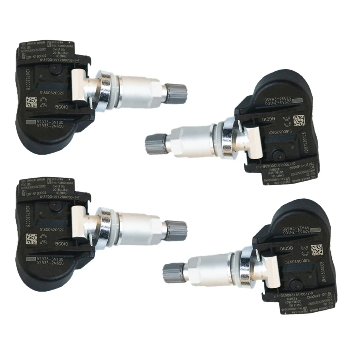 4 шт. Датчик давления в шинах 52933-3N100 529333 N100 529332 Система контроля колесах клапана M650