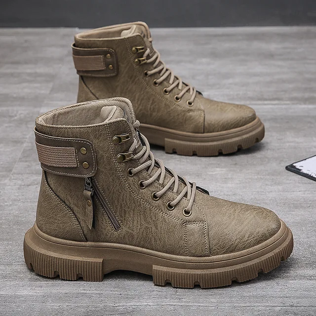 mens leather sneaker boot