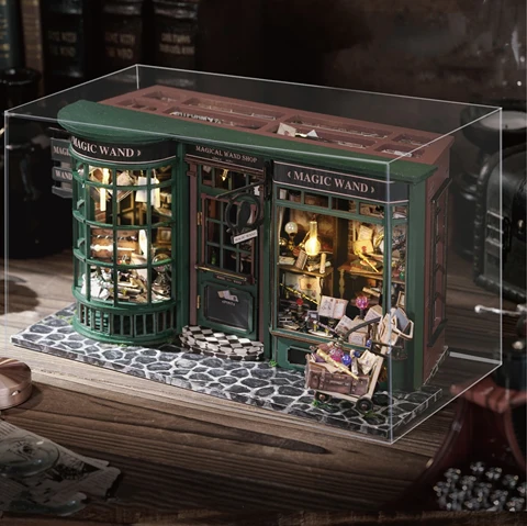 Домик кукольный CUTEBEE в стиле ретро, Деревянный волшебный миниатюрный строительный дом с мебелью и подсветкой, подарок на день рождения