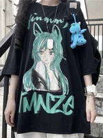 deeptown summer new anime print t shirt kawaii cartoon graphic tees streetwear harajuku oversize t shirt short sleeve tops women
