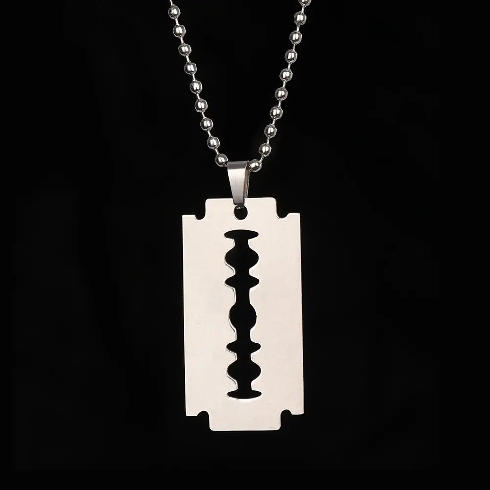 Унисекс из нержавеющей стали кулон в форме лезвия бритвы ожерелье Dogtag абсолютно