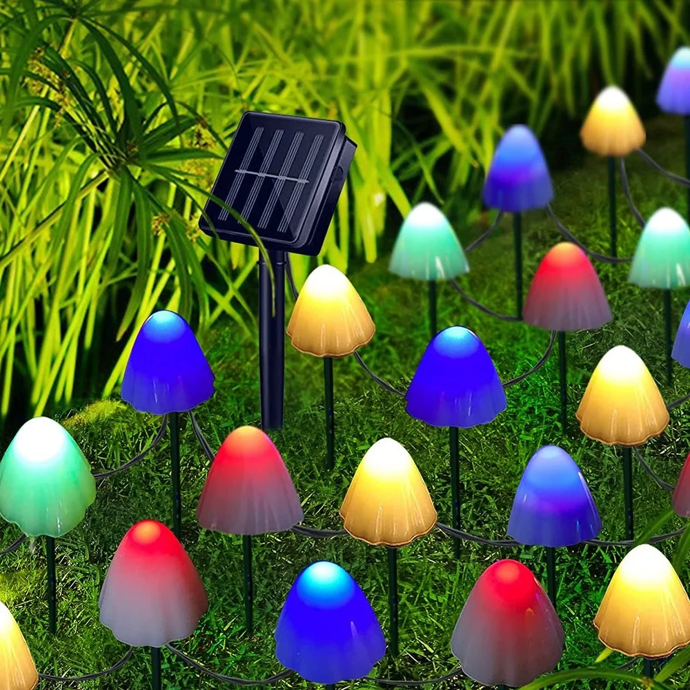 

Mushroom Solar Lights 8 Modes Outdoor Fairy Lights Waterproof Garden Light for Backyard Wedding Christmas Party Camping Decors