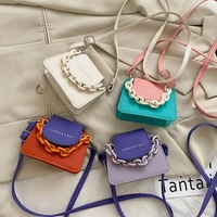 2022 mini crossbody bag youth ladies small bag for women female acrylic chain contrast color shoulder bags luxury designer hand