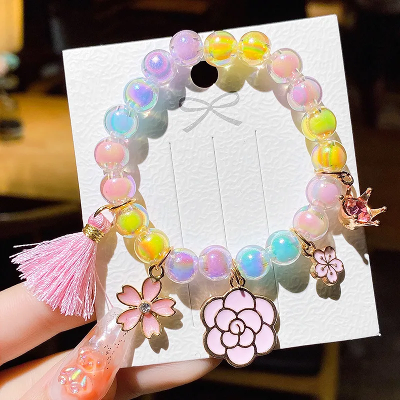 

Fashion Crystal Beaded Bracelet Friendship Bracelets for Girls Unicorn Rabbit Cat Butterfly Cartoon Bracelet Bangle