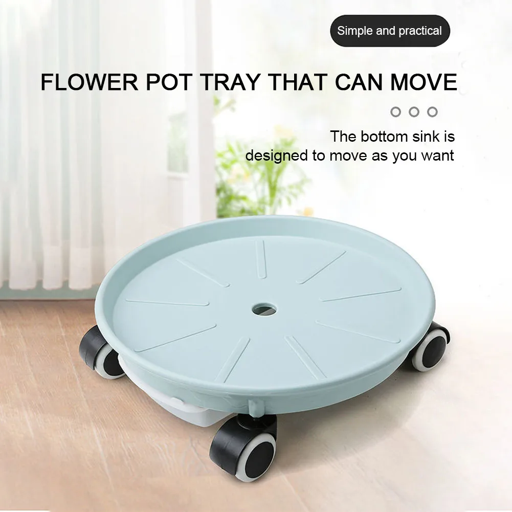

2pcs/set Flower Pot Heavy Duty Indoor Outdoor Round With Wheels Plant Caddy Strong Loading Bearing Storage Stand Durable Balcony