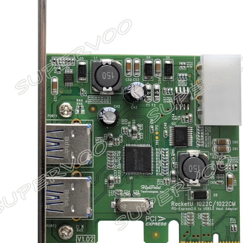 

High Point 2-Port USB 3.0 2.0 x 1 HBA PCI-Express RocketU 1022C