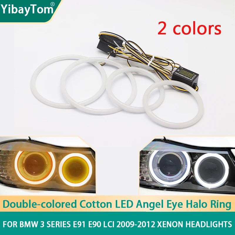 

SMD Cotton Light Switchback LED Angel Eye Halo Ring DRL Kit For BMW 3 Series E91 E90 LCI 2009-2012 Xenon headlights accessories