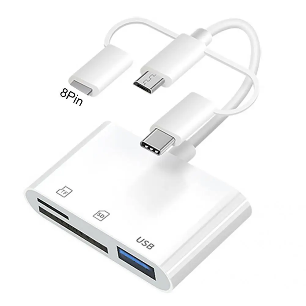 

High Speed 3-in-1 8Pin Type-C Micro USB 3.0 SD-Card TF OTG Card Reader Host Adapter for Mobile Phone
