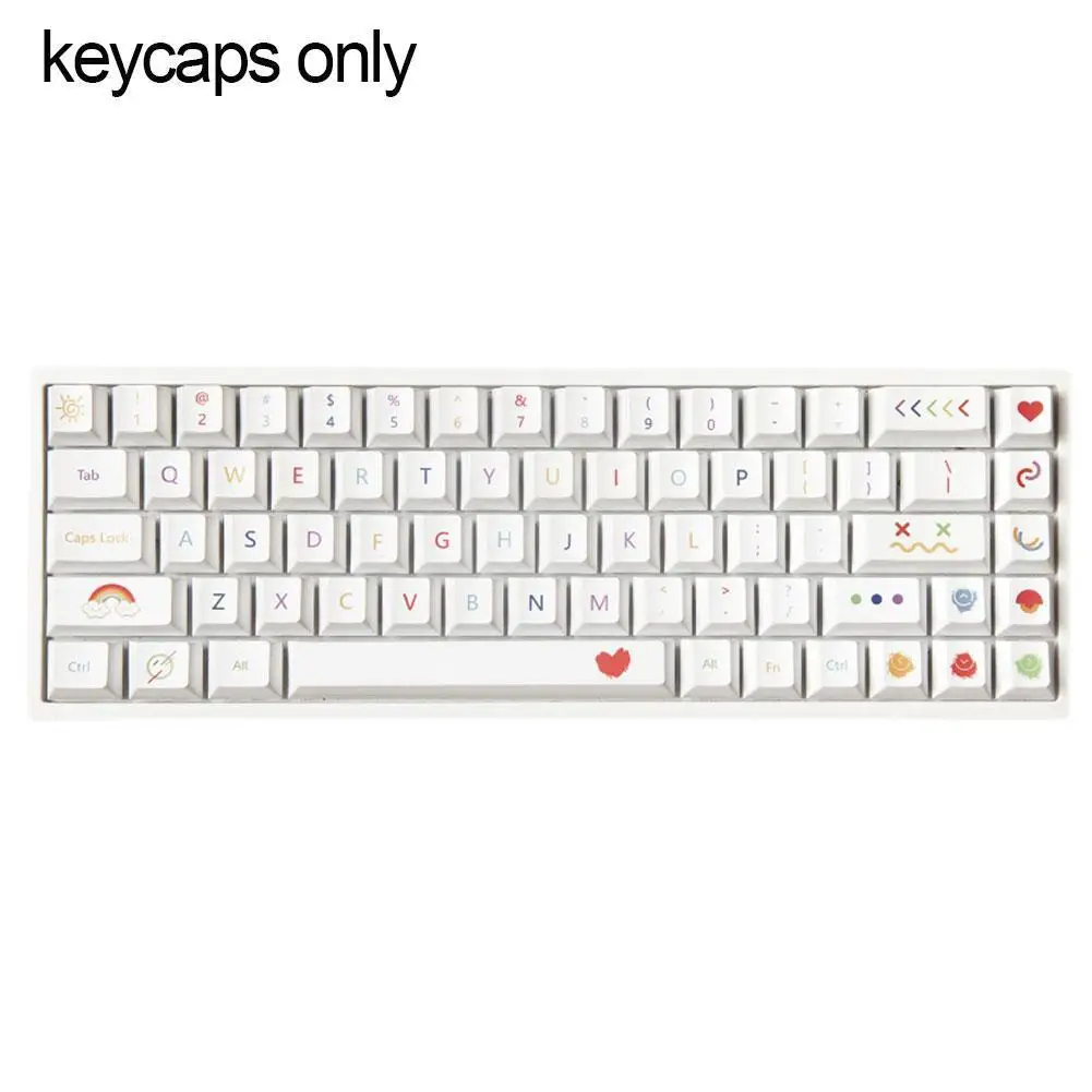 

127 клавиши PBT Keycap XDA профиль Персонализированная Минималистичная белая цветная ручка английская клавиатура для CHERRY механическая клавиатура...