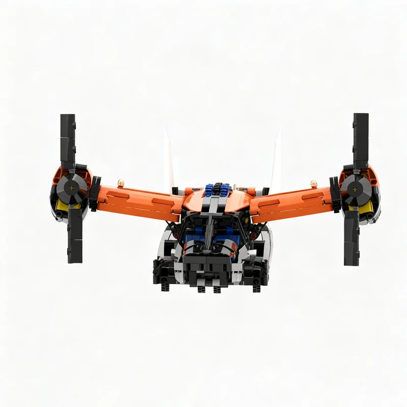 Фото 1082 детали MOC Alternate - V22 Bell Boeing Osprey, техническая модель, строительные блоки, архитектурный конструктор, идея для рождественского подарка, креативные кирпичики. №4