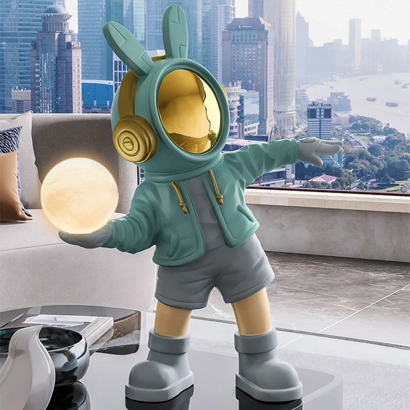 

Bedside Spaceman Light Bedroom Night Statue Sculpture Astronaut Light Decoration Children's Room Adjustable 36cm Light Resin
