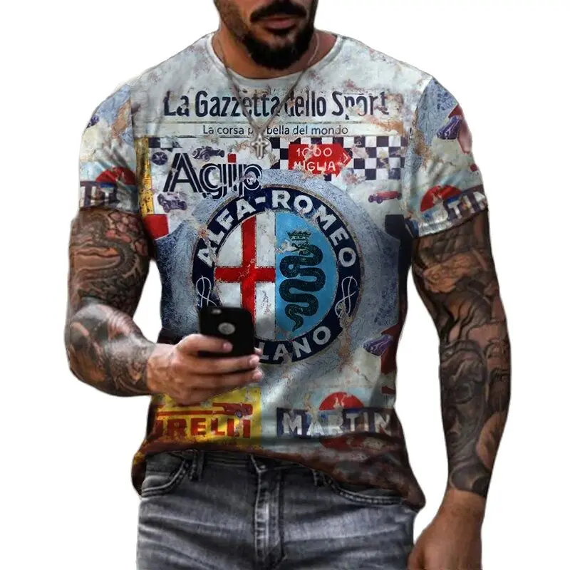 

Новинка 2023, Мужская футболка STP, Винтажная футболка с 3D принтом, индивидуальная Повседневная летняя сверхтонкая Мужская футболка большого размера контрастных цветов