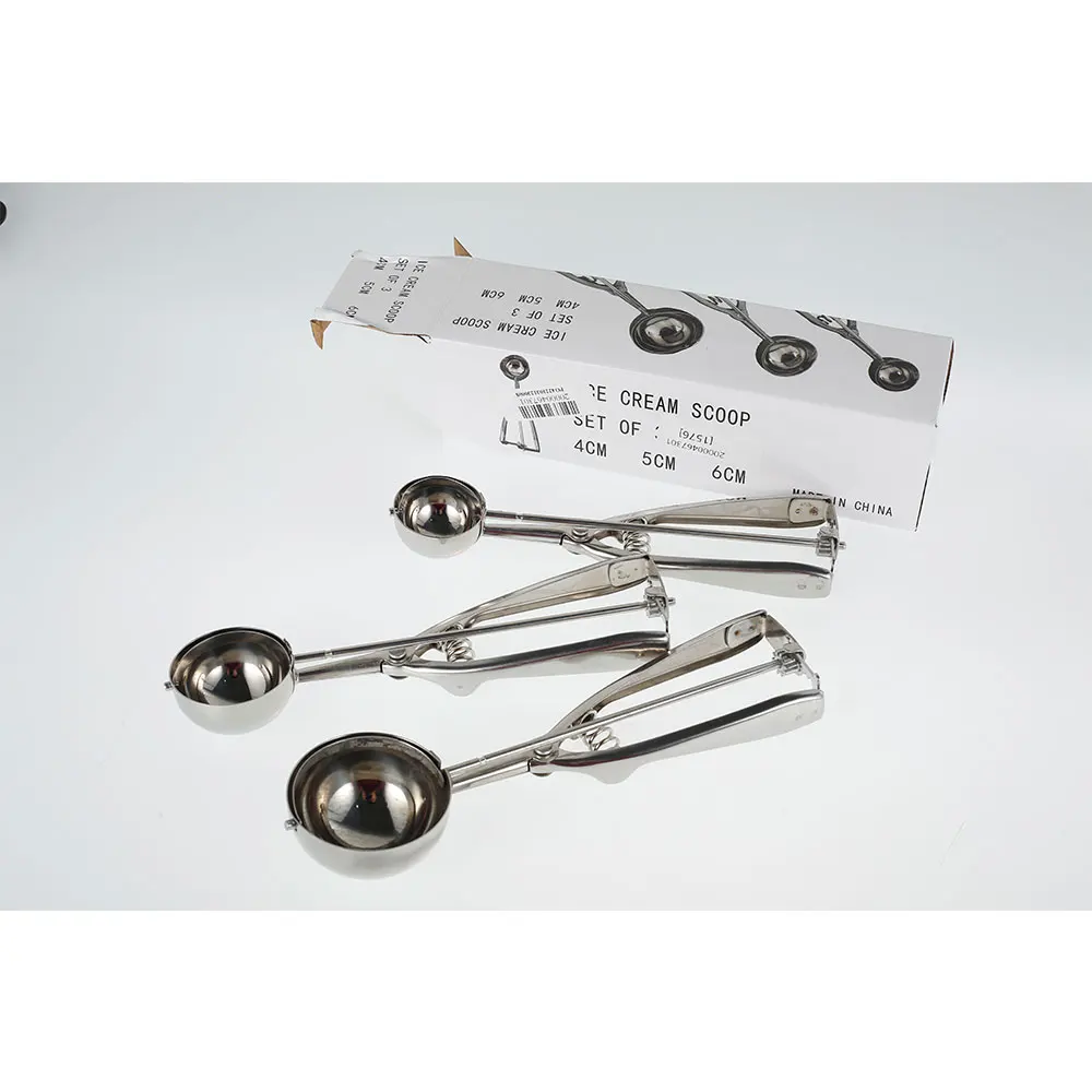 

Новинка, ложка для мороженого из нержавеющей стали с весенней ручкой, ложка для теста для печенья, кухонные инструменты