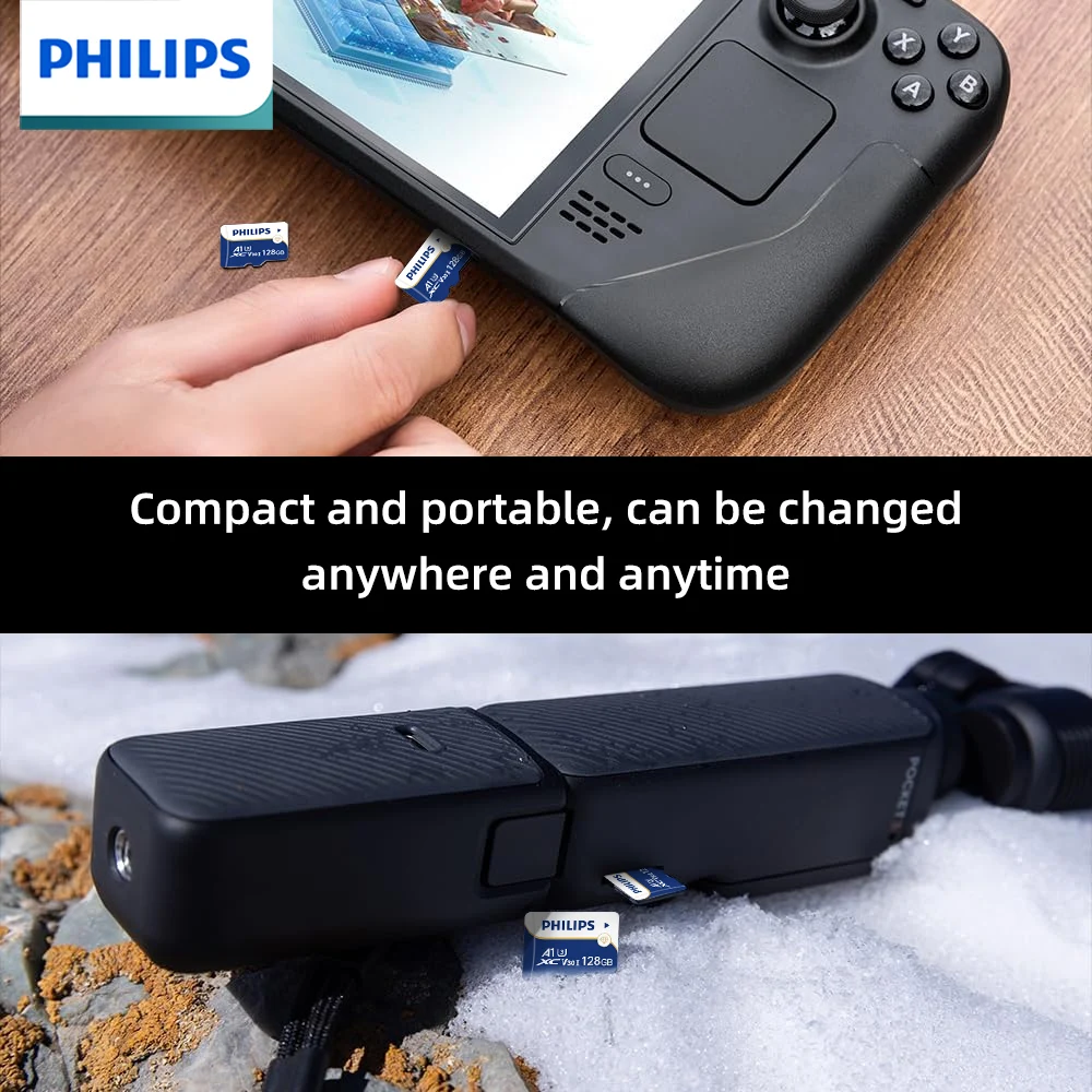 Карта Памяти Philips TF Micro SD U3 C10 A1 Высокоскоростная Для Мобильных Телефонов