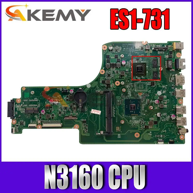 DAZYLBMB6E0 для Acer Aspire ES1 ES1-731 материнская плата ноутбука с Core Pentium процессором N3160 +