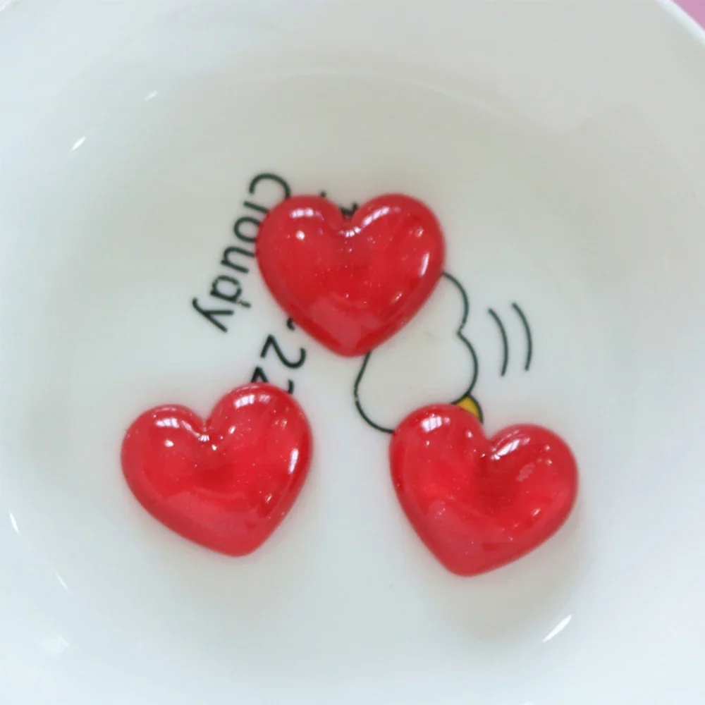 

Миниатюрные кабошоны из смолы 20x17 мм с блестками в форме сердца