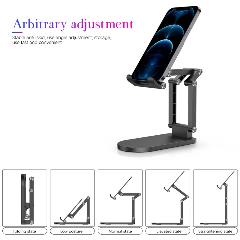 

New Foldable Desktop Mobible Phone Holder For IPhone IPad Universal Height Adjustable Lazy Phone Stand For Huawei Xiaomi Samsung