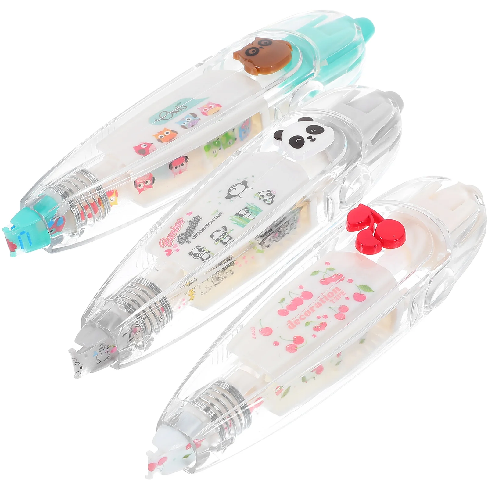 

3 Pcs Puppy DIY Cute Animals Press Tape Decorative Pen Grooming Plastic Student Use Pens